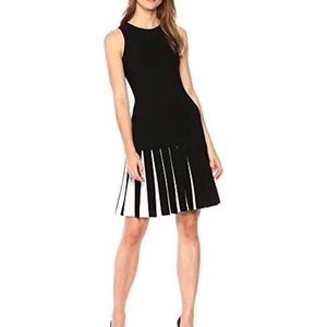 Milly Pleated Contrast Mermaid Dress